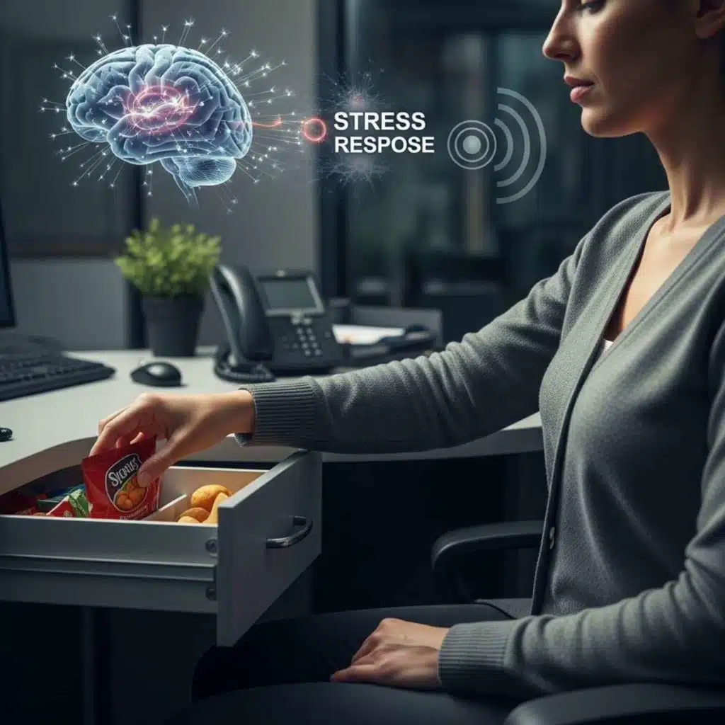 3 Brain Hijacks That Send You Reaching for Food 12 Minutes Before You Consciously Feel Stressed, And How to Rewire Each One