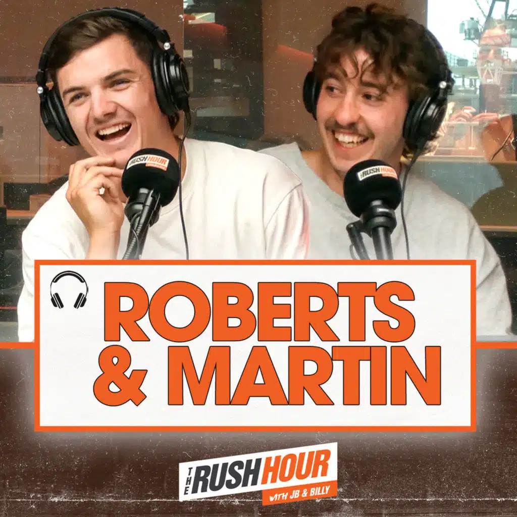 Essendon's Nic Martin and Archie Roberts