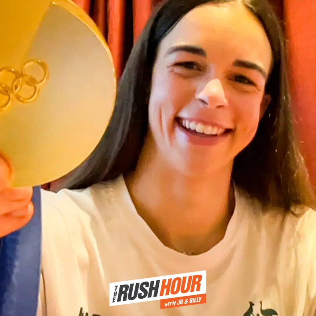 Jakara Anthony Celebrates her 2nd Gold Medal with Daisy and Isaac