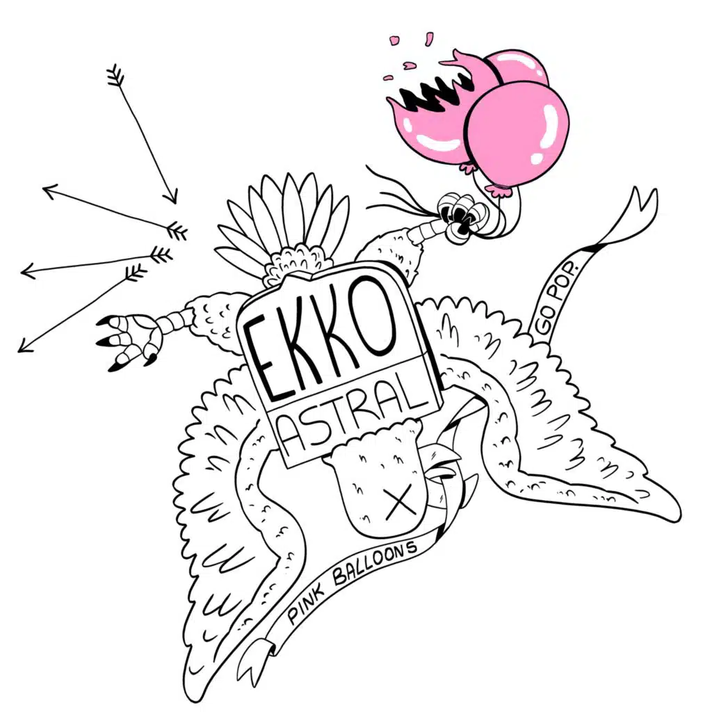 pink balloons: popped
