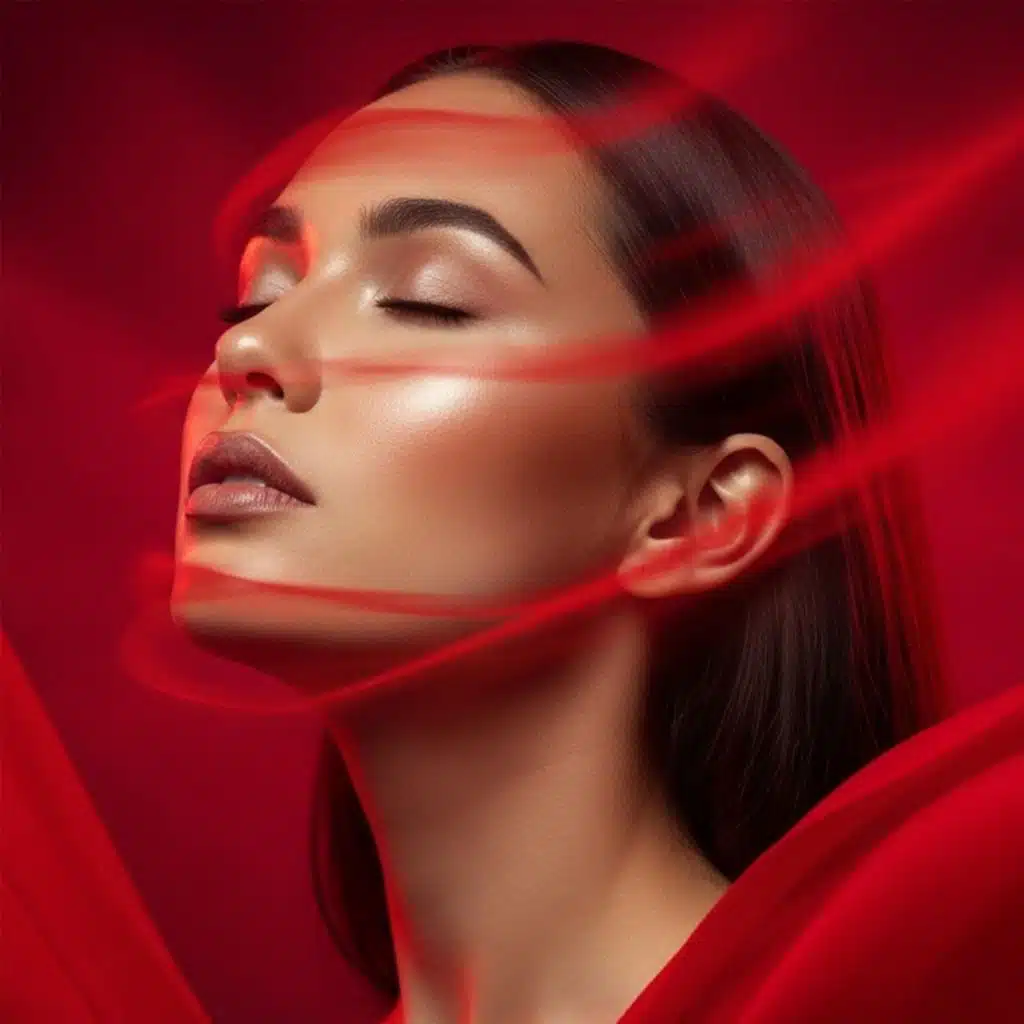 Red Aesthetic Beauty Portrait Cinematic Luxur