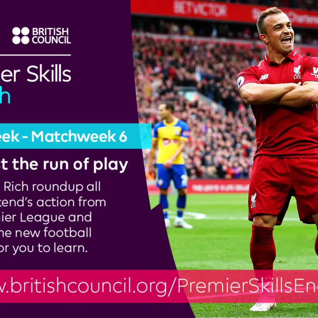 This week - Matchweek 6 - Against the run of play