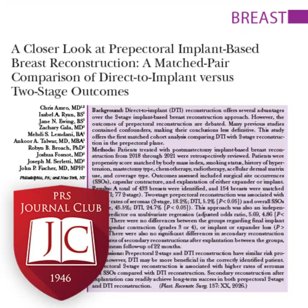 "DTI versus 2-Stage Prepectoral Approach" with Bradley Hubbard, MD - Mar. 2026 Journal Club