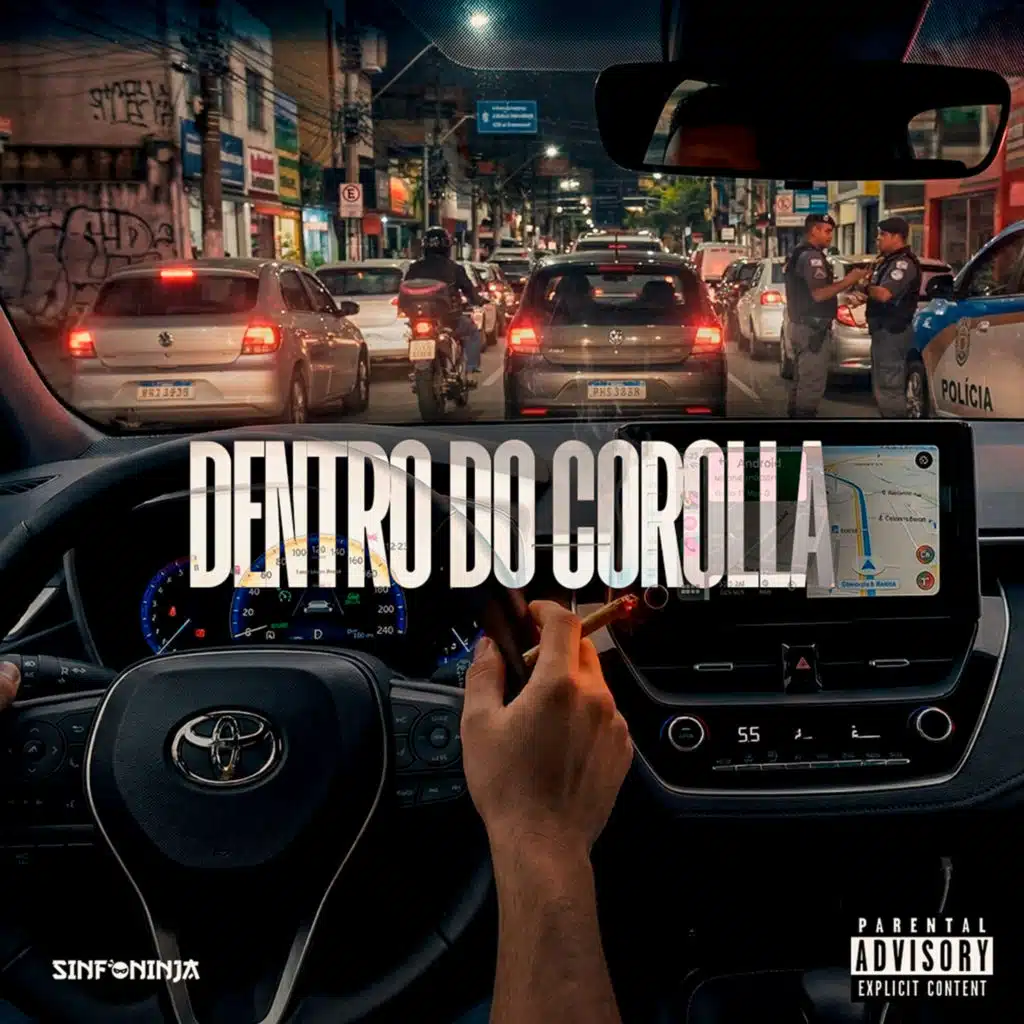 Dentro do Corolla