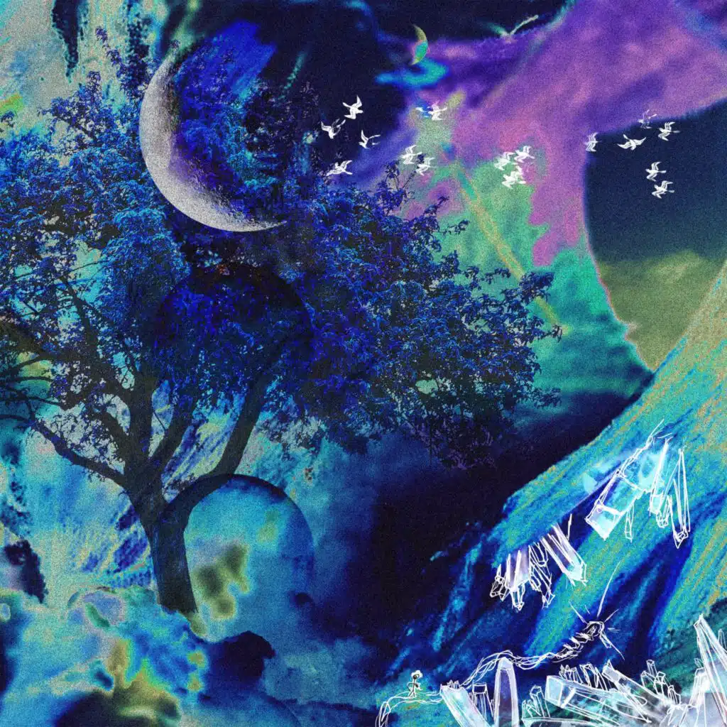 Never ending cavern of massive serrated crystalline fragments