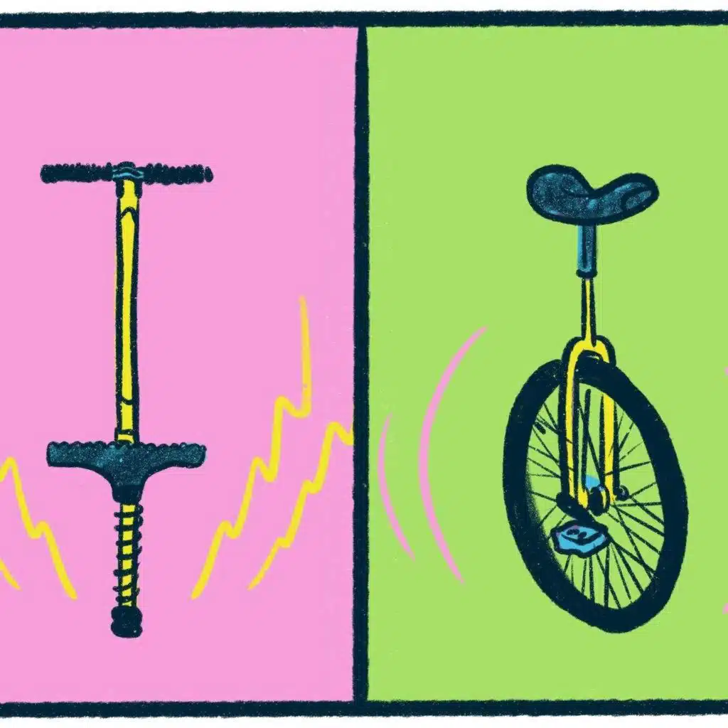 Pogo Sticks vs. Unicycles: a playful debate