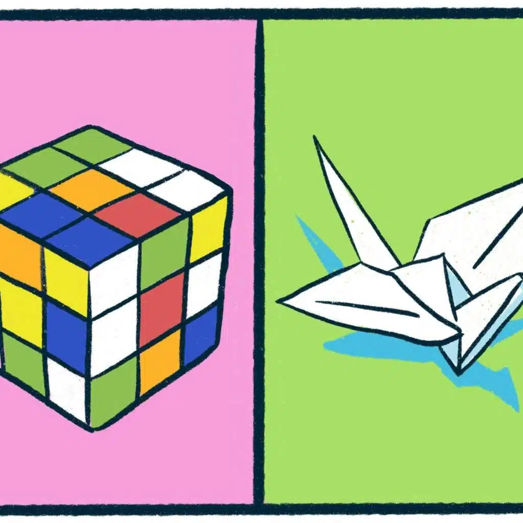 Rubik’s Cube vs. Origami a geometric debate
