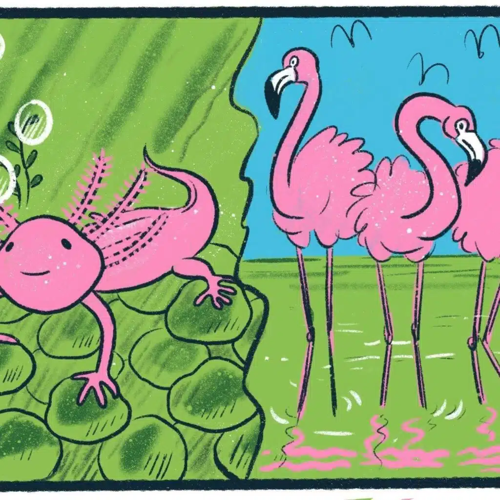 Axolotls vs. Flamingos