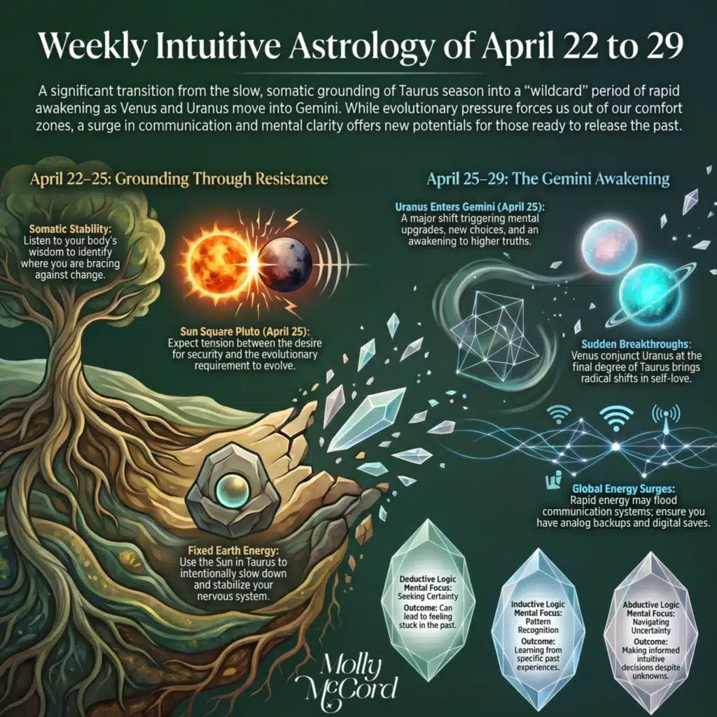 Weekly Intuitive Astrology April 22 to 29 ~ Uranus in Gemini, Big Venus Energies, Sun in Taurus sq Pluto in Aquarius