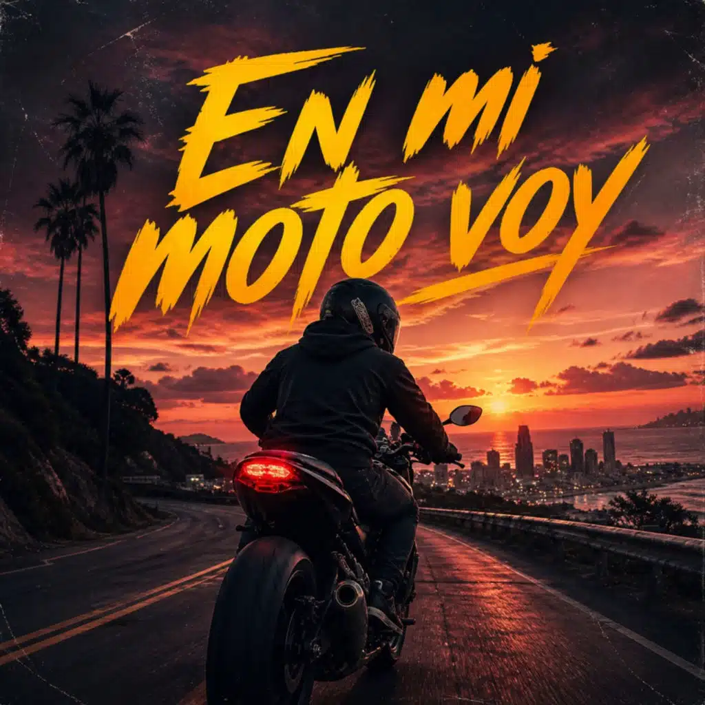 En mi moto voy