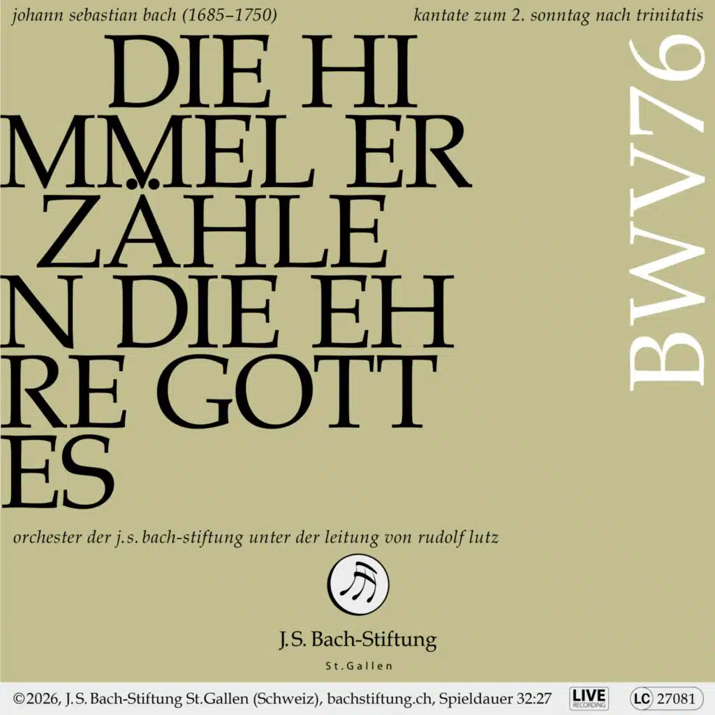 Bachkantate, BWV 76 - Die Himmel erzählen die Ehre Gottes
