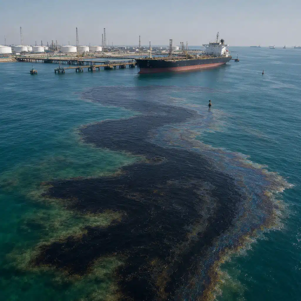 Oil spill fears near Iran hub