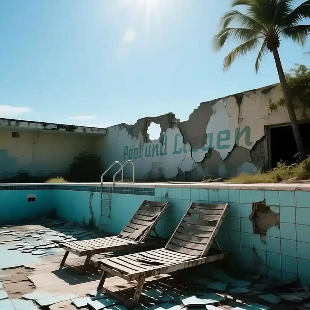 Pool und Liegen