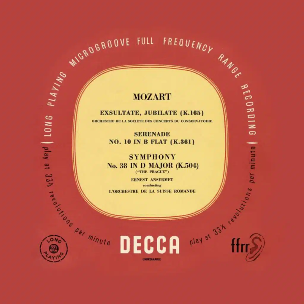 Mozart: Symphony No. 38; Exsultate Jubilate; Serenade No. 10