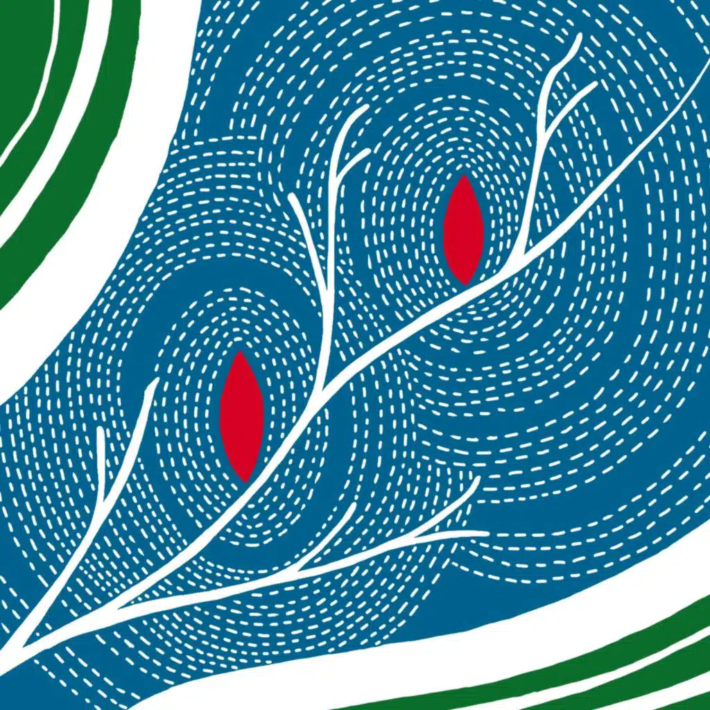 red birds on a branch