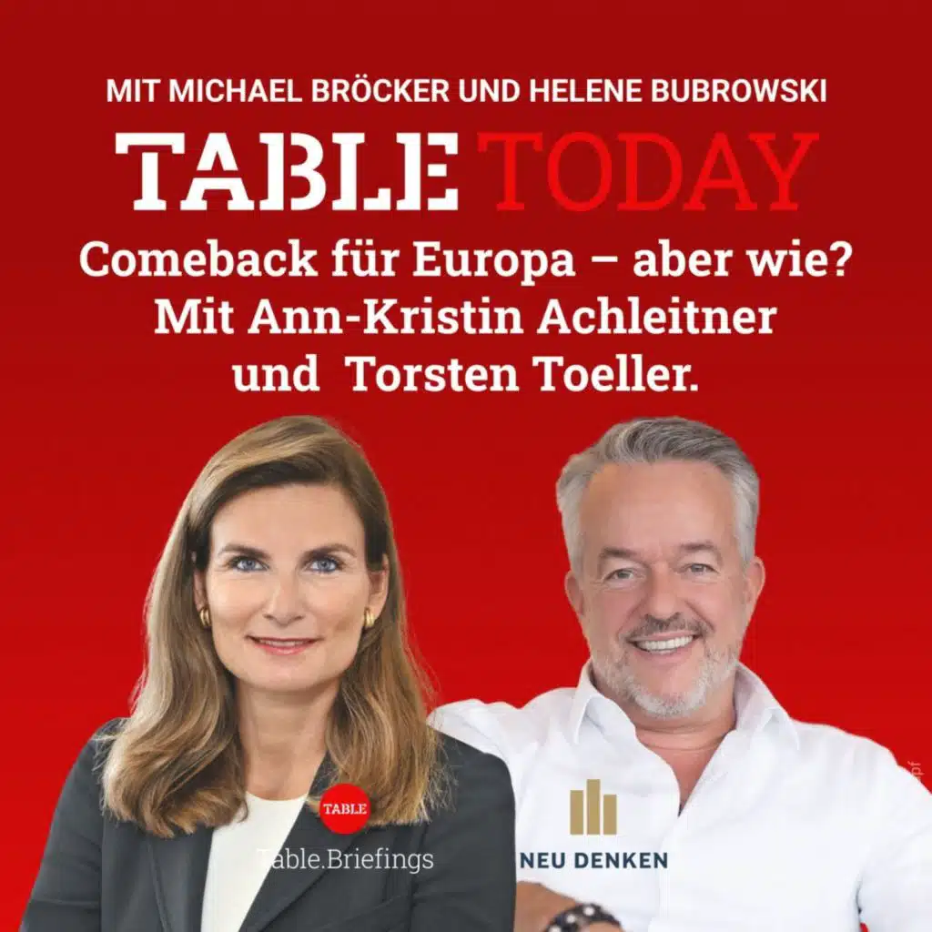 Comeback für Europa - aber wie? Mit Ann-Kristin Achleitner und Torsten Toeller.