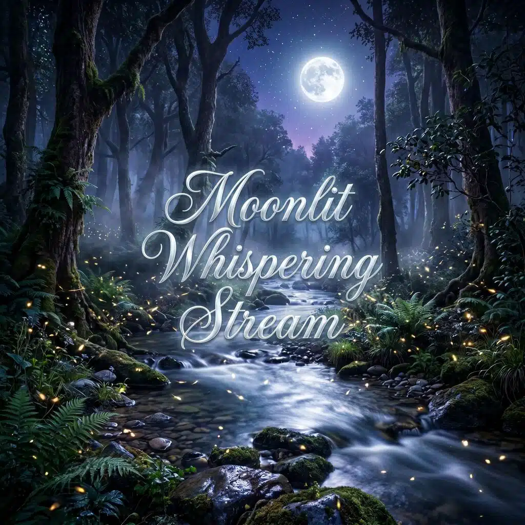 Moonlit Whispering Stream