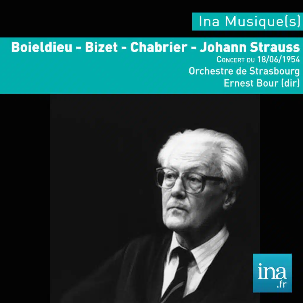 Boïeldieu - J. Strauss - Bizet - Chabrier, Orchestre municipal de Strasbourg, Concert du 18/06/1954, Ernest Bour (dir),