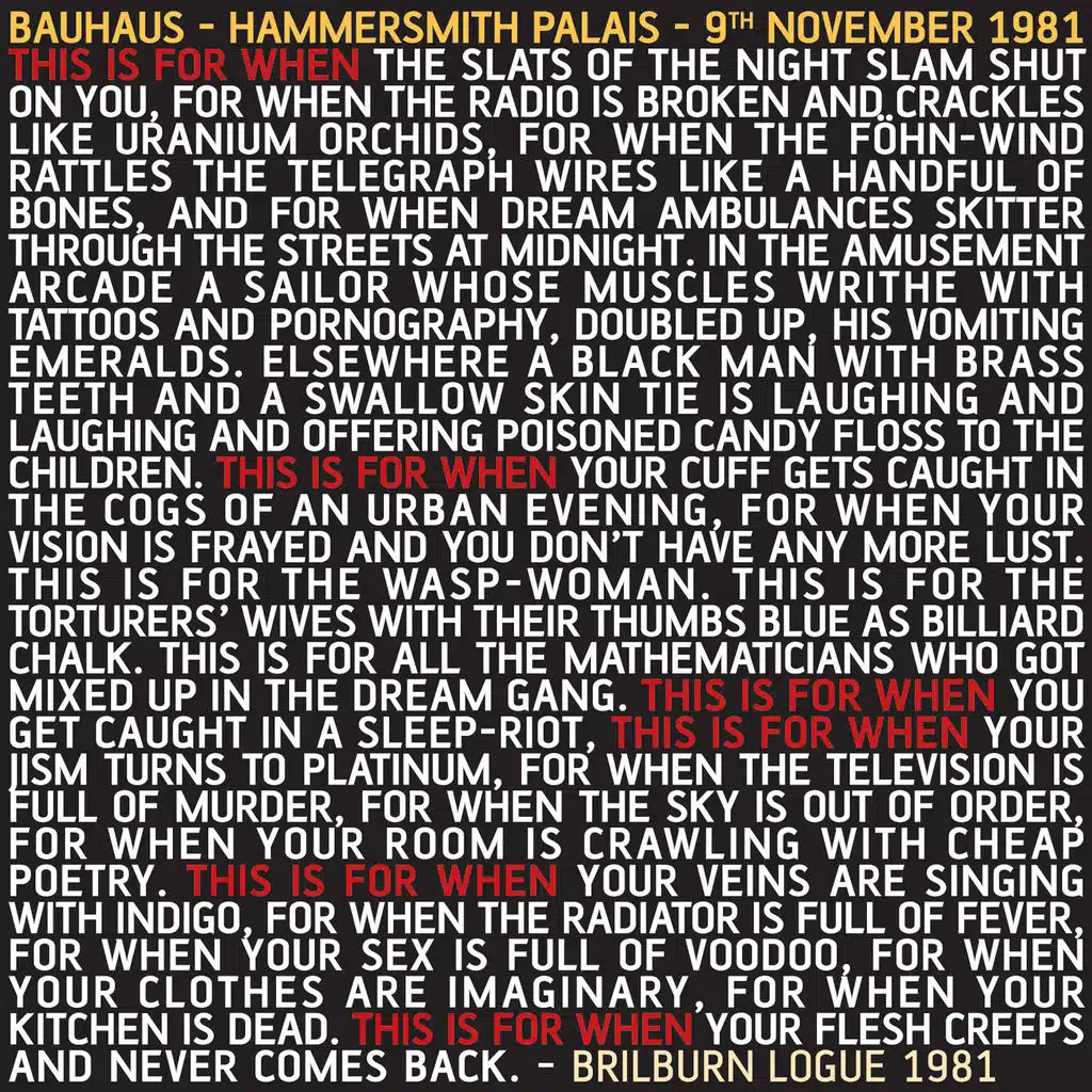 This Is For When (Hammersmith Palais - 9th November 1981)