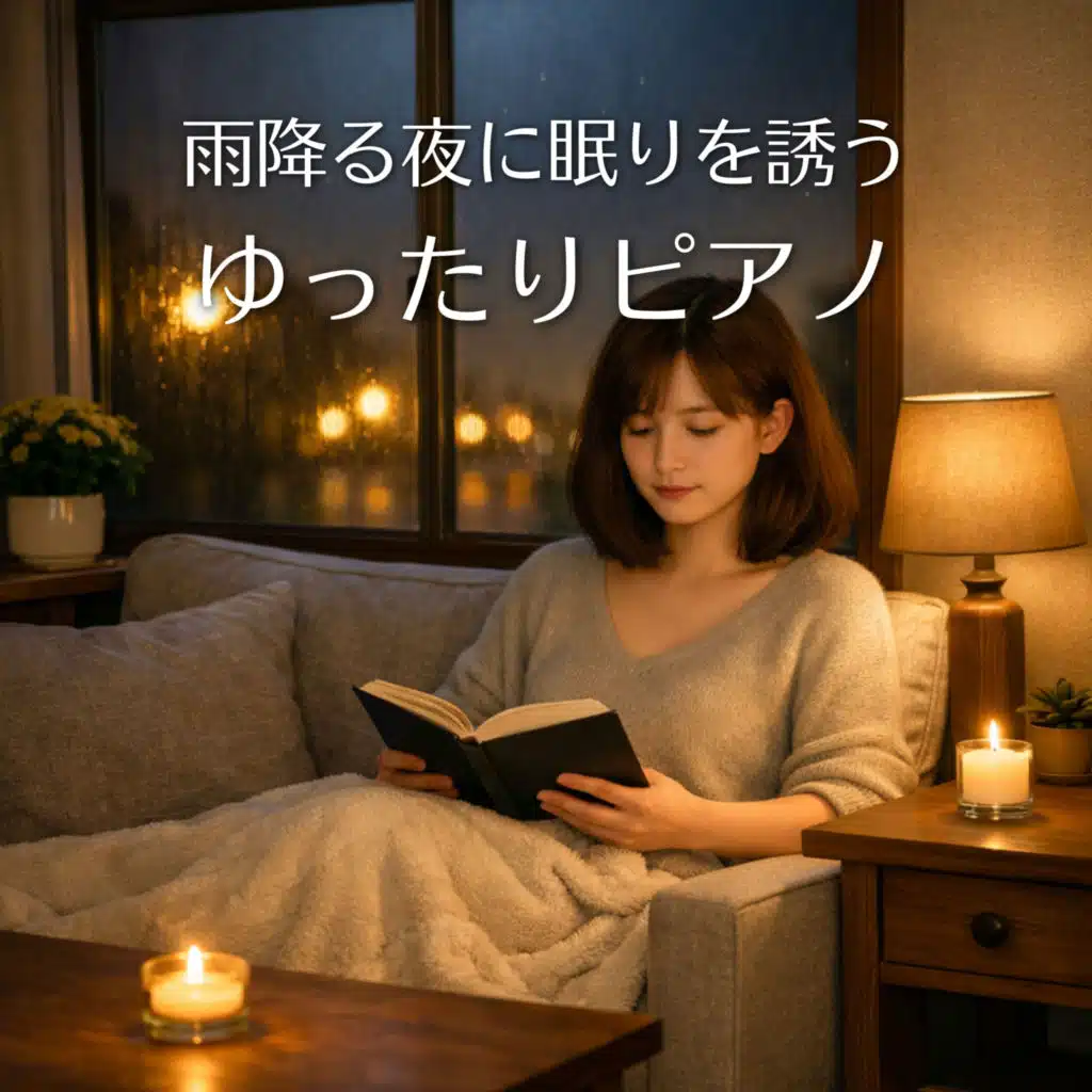 雨降る夜に眠りを誘うゆったりピアノ