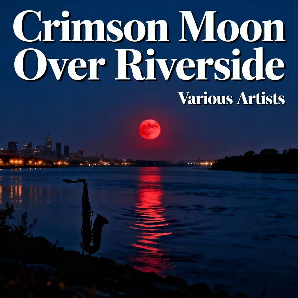 Crimson Moon Over Riverside