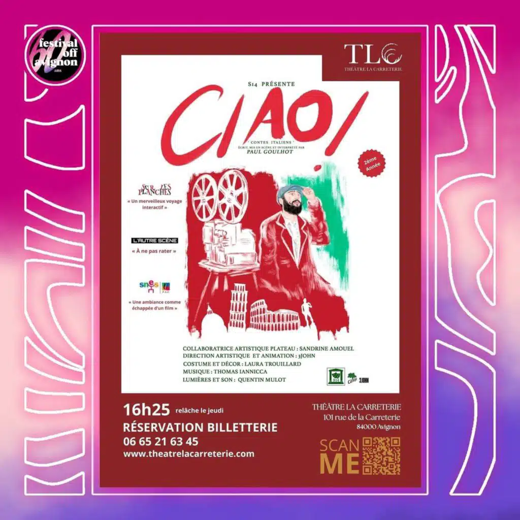 Interview du spectacle ciao ! - Festival OFF Avignon 2026