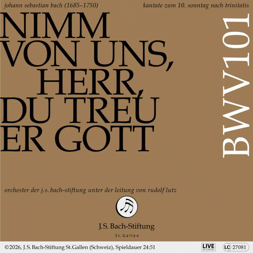 Nimm von uns, Herr, du treuer Gott, BWV 101: No. 5, Recitativo. Die Sünd hat uns verderbet sehr (Tenor) (Live)