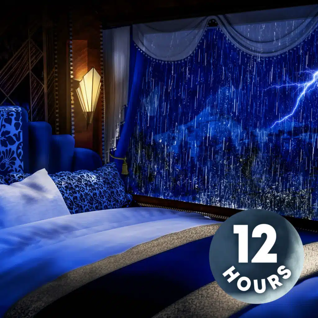 12 Hour Train Sounds for Sleeping in a Real Thunderstorm