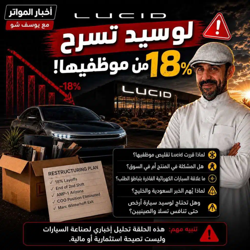 لوسيد تسرح ١٨٪ من موظفيها!