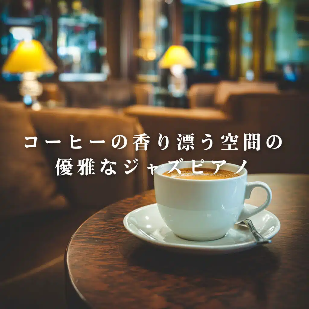コーヒーの香り漂う空間の優雅なジャズピアノ