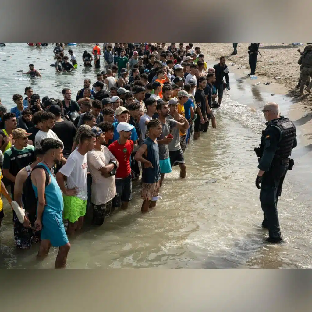 Did social media influence the mass influx of people to Spain's Ceuta?