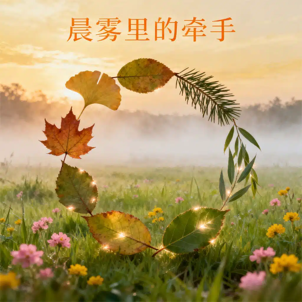 晨雾里的牵手