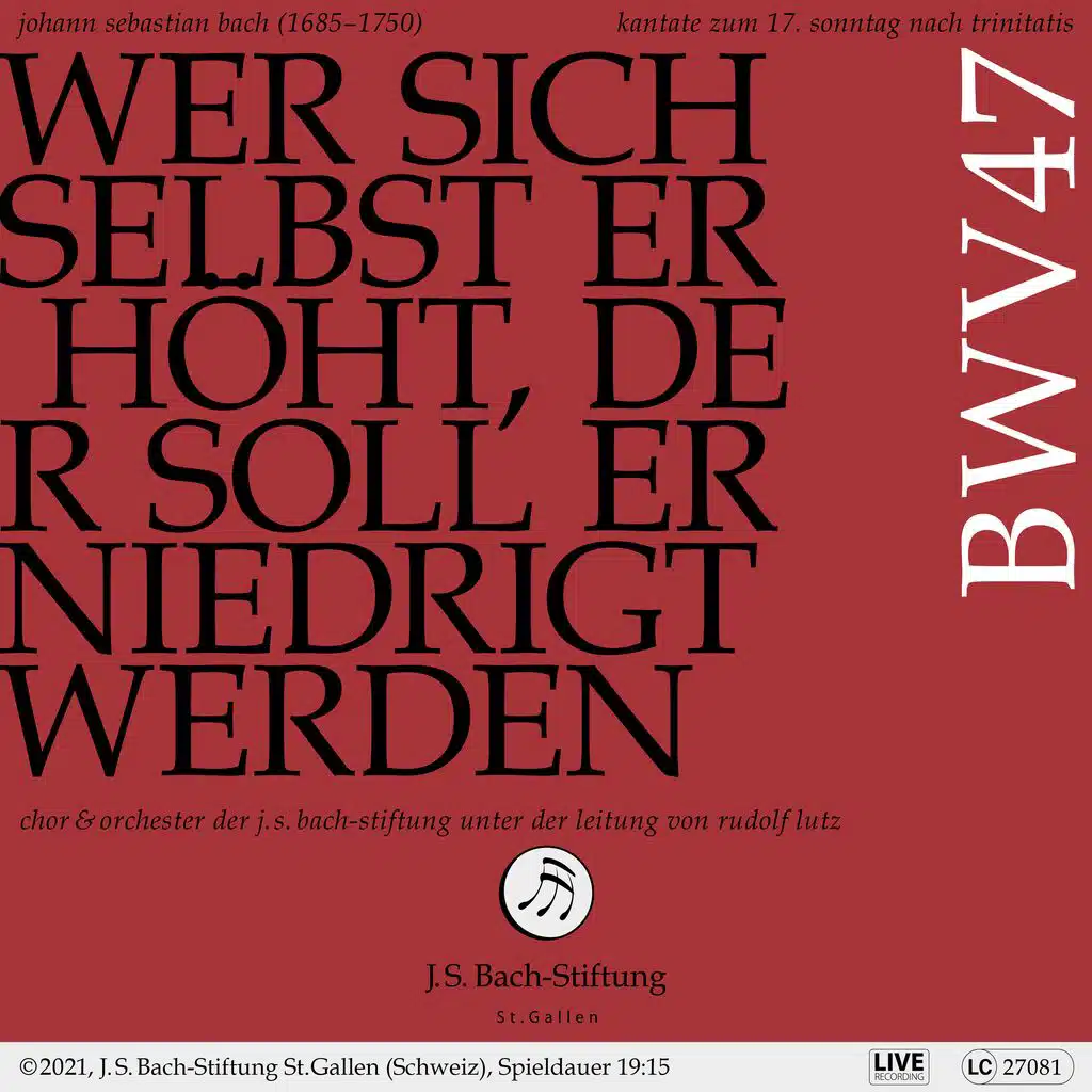 Bachkantate, BWV 47 - Wer sich selbst erhöhet, der soll erniedriget werden