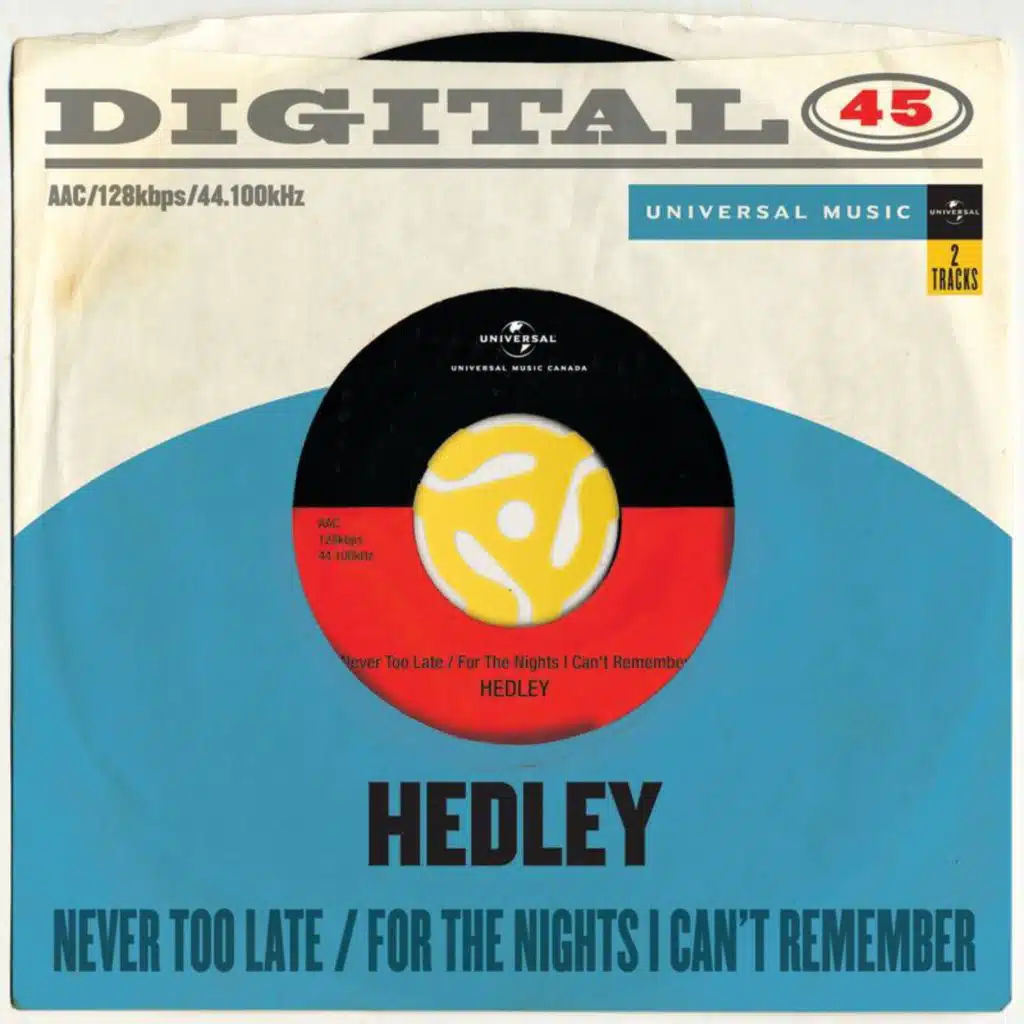 Never Too Late / For The Nights I Can't Remember (Digital 45)