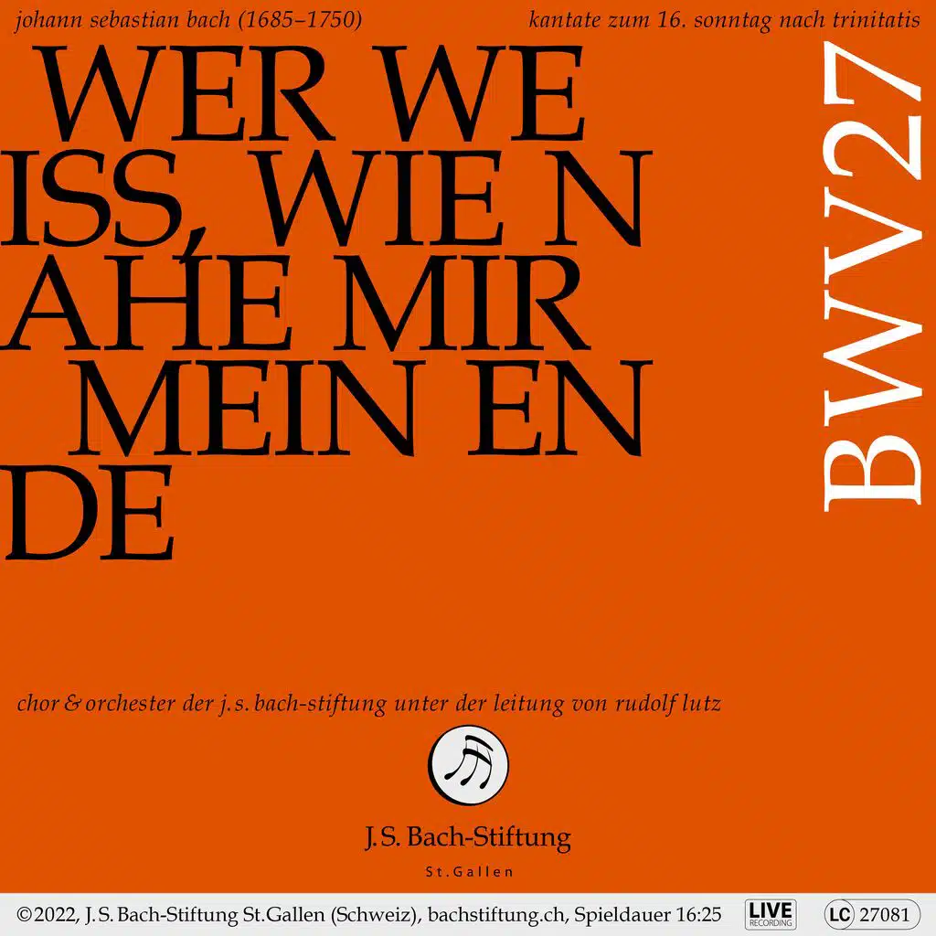 IV. Rezitativ (Sopran) - Ach, wer doch schon im Himmel wär