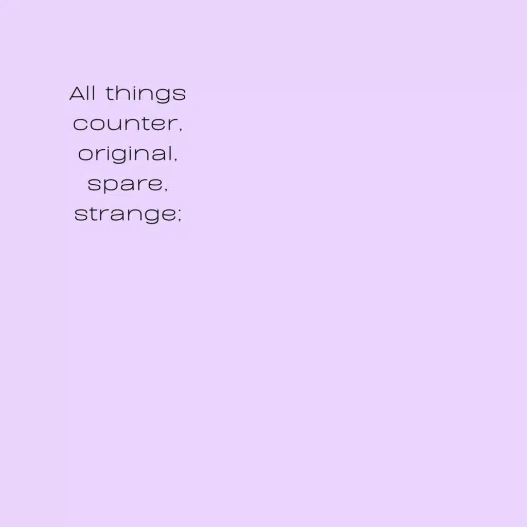 all things counter, original, spare, strange;