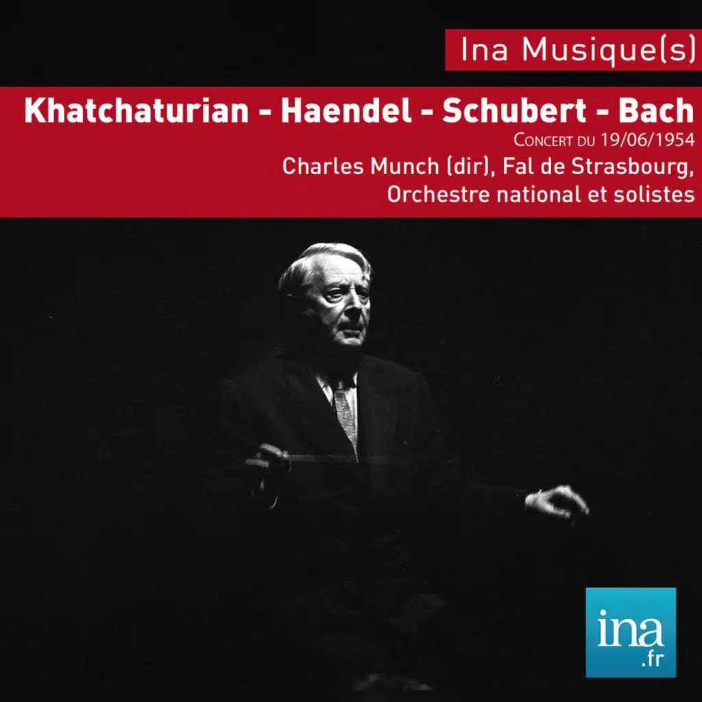 Haendel, Khatchaturian, Orchestre National de la RTF, Concert du 19/06/1954, Charles Munch (dir), Annie Jodry (violon),