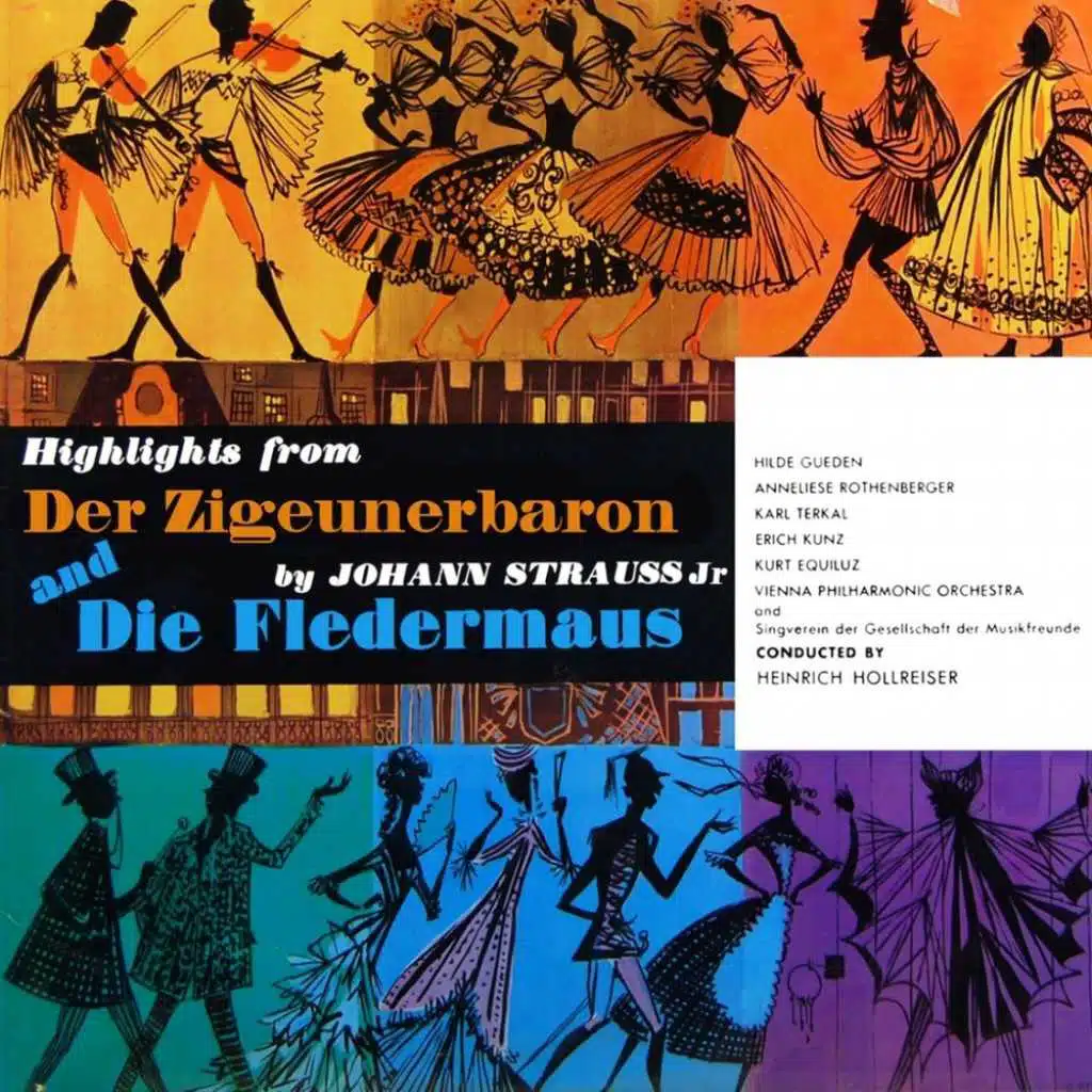 The Vienna Philharmonic Orchestra, Heinrich Hollreiser, Karl Terkal, Erich Kunz, Hilde Gueden, Hilde Rössl-Majdan, Walter Berry, Margarethe Sjöstedt, Anneliese Rothenberger, Kurt Equiluz and Claude Heater