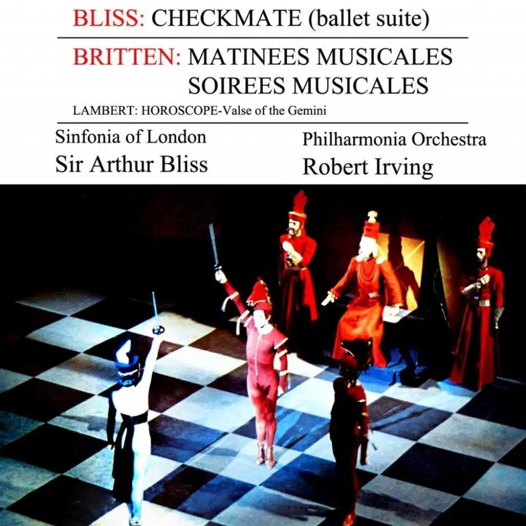 Checkmate Ballet Suite: I. "Dance of the Red Pawns" - II. "Dance of the four Knights" - III. "Dance of the Black Queen" - IV. "The Red Knight's Mazurka" - V. "The Ceremony of the Bishops" - VI. Finale