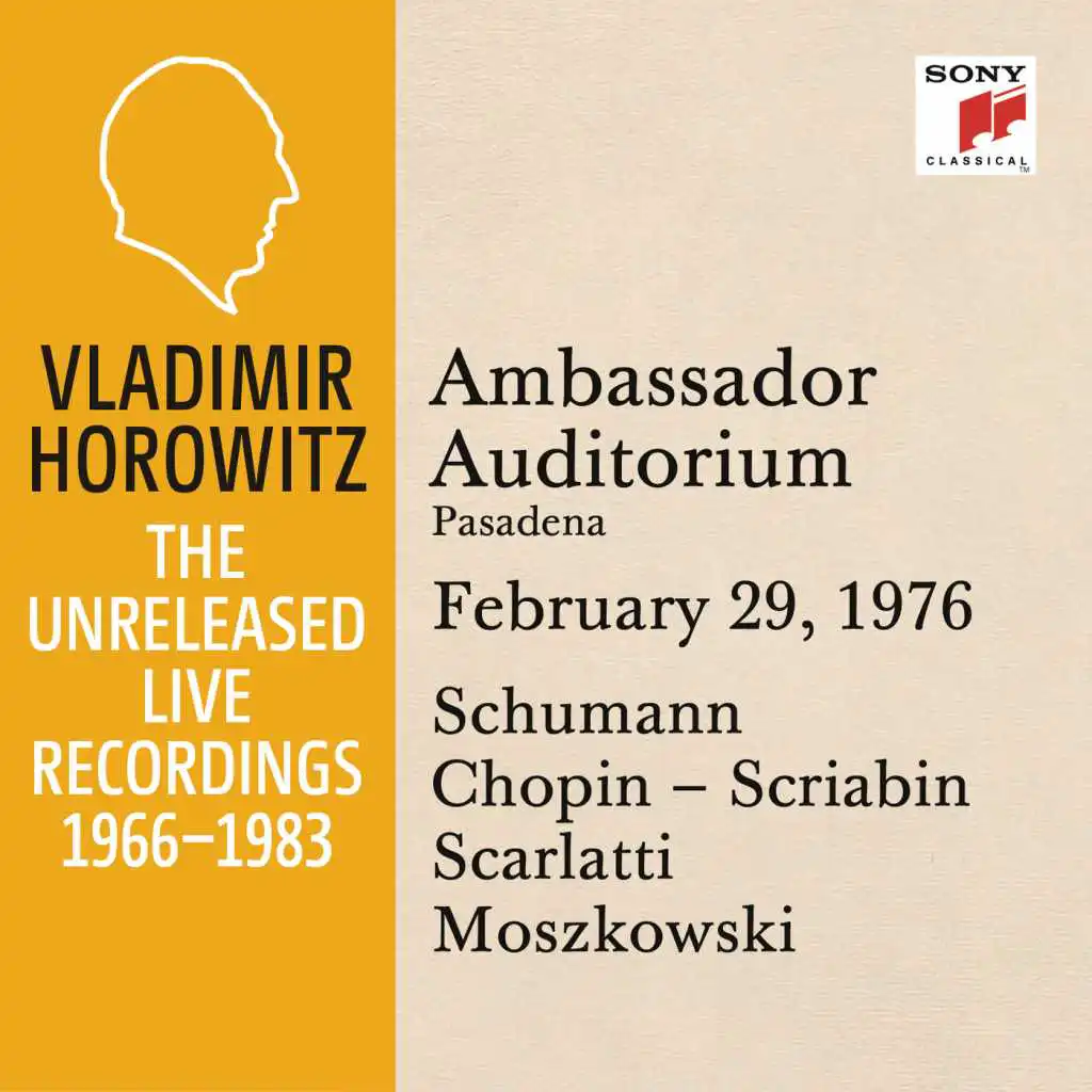 Vladimir Horowitz in Recital at Ambassador College, Pasadena, February 29, 1976