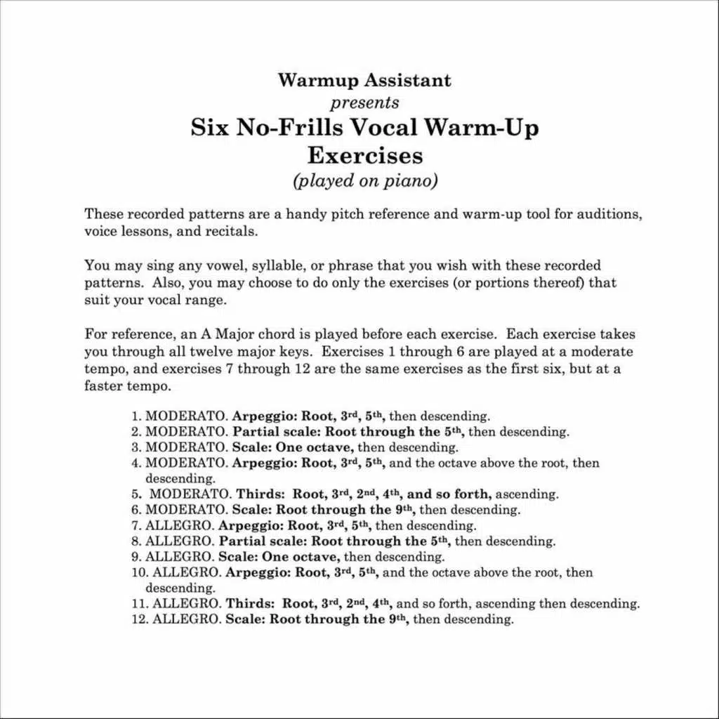 Six No-Frills Vocal Warm-Up Exercises (Warm Up Assistant Presents)