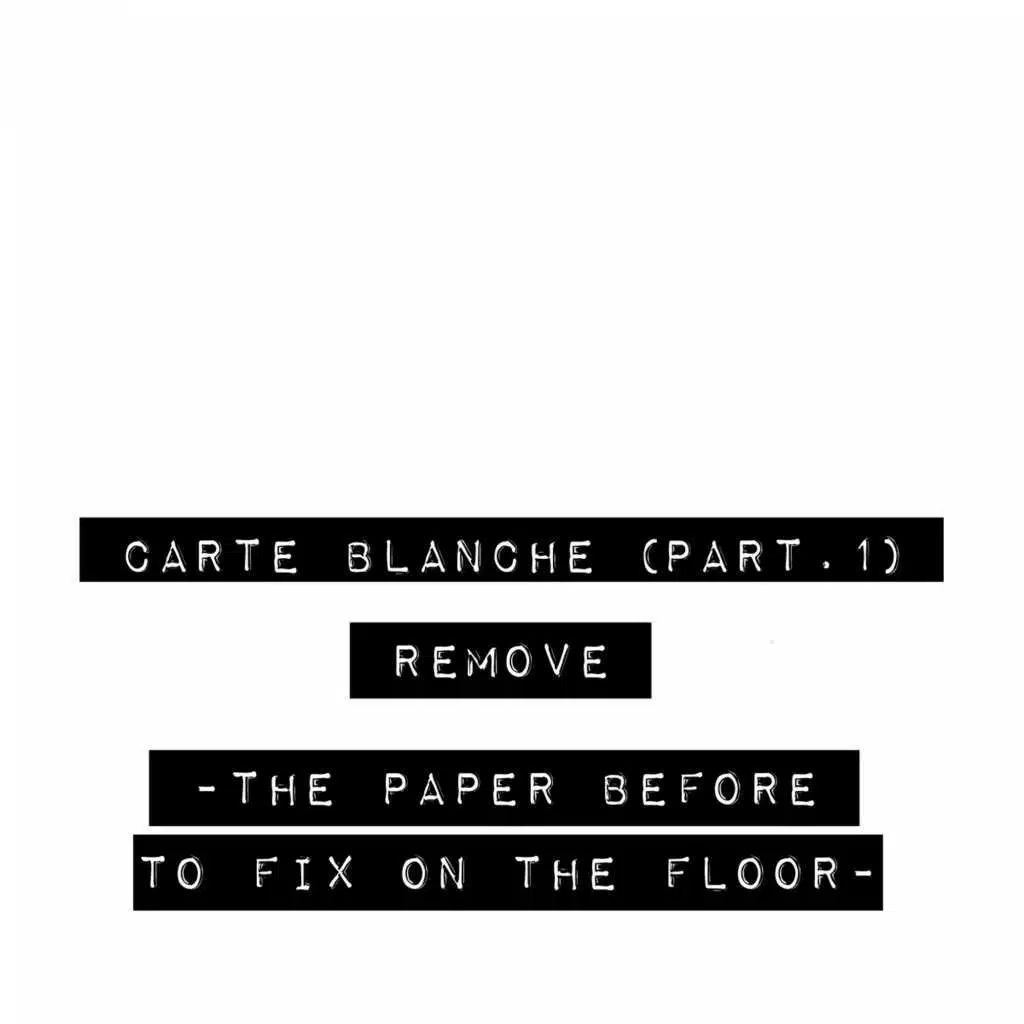 Carte blanche, Pt. 1 (The Paper Before to Fix on the Floor)
