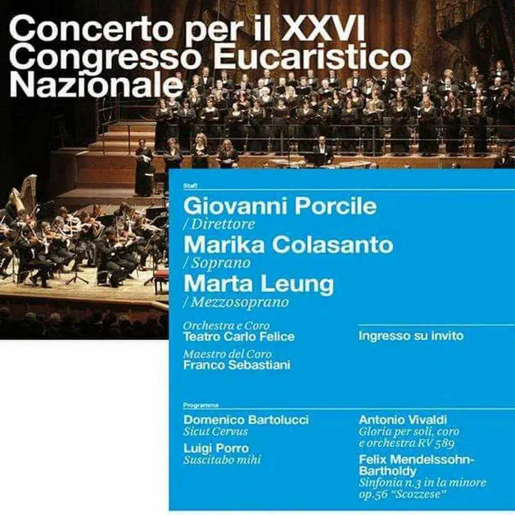 Archivi del Teatro Carlo Felice, vol. 2; Concerto per il XXVI Congresso Eucaristico Nazionale