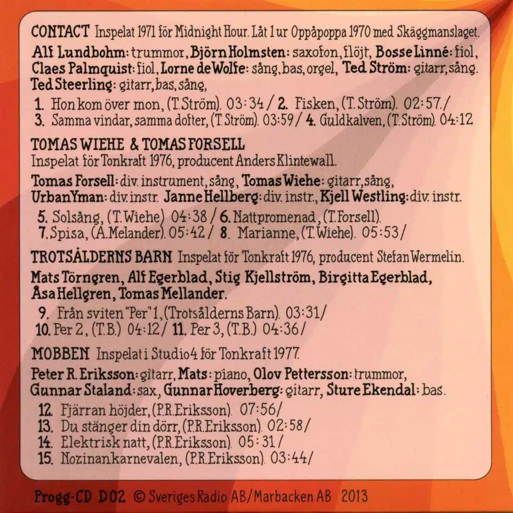 Progglådan Box D cd2: Melodisk Rock