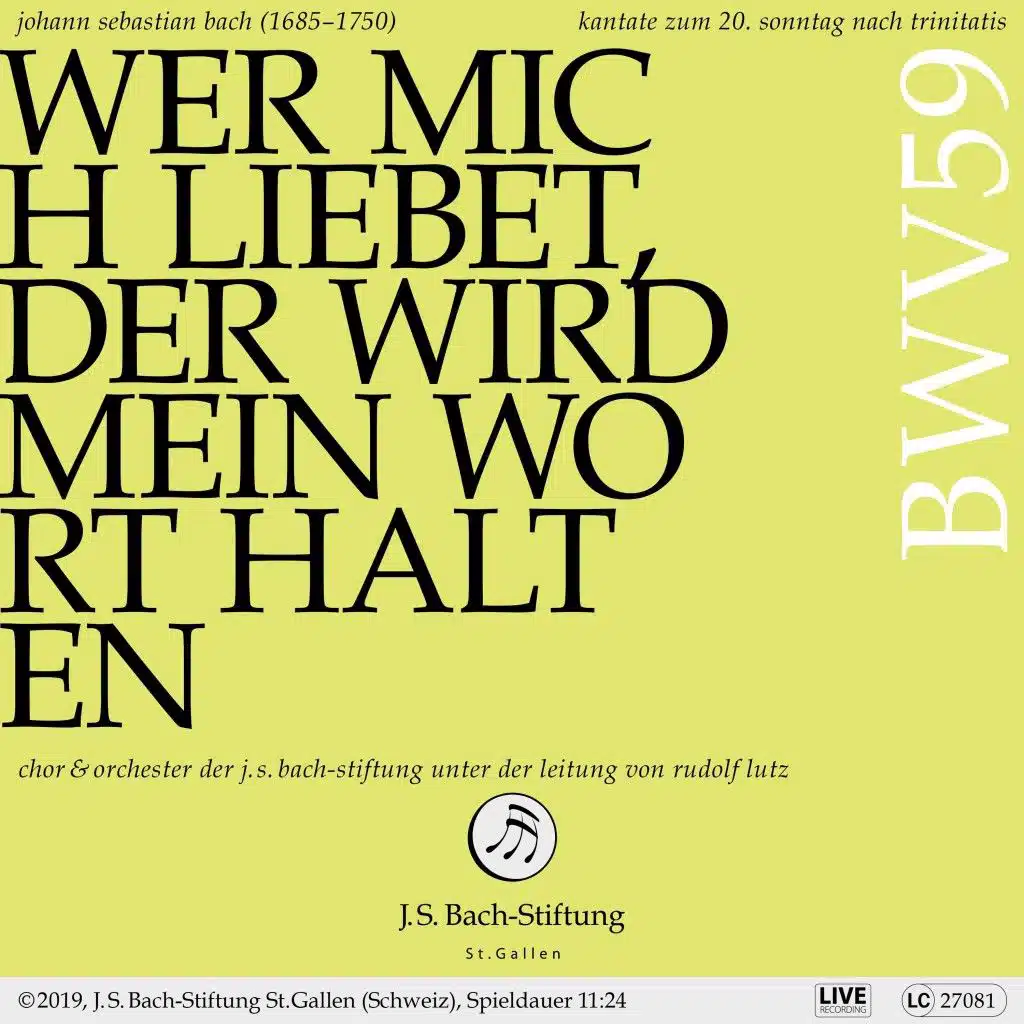 Bachkantate, BWV 59 - Wer mich liebet, der wird mein Wort halten