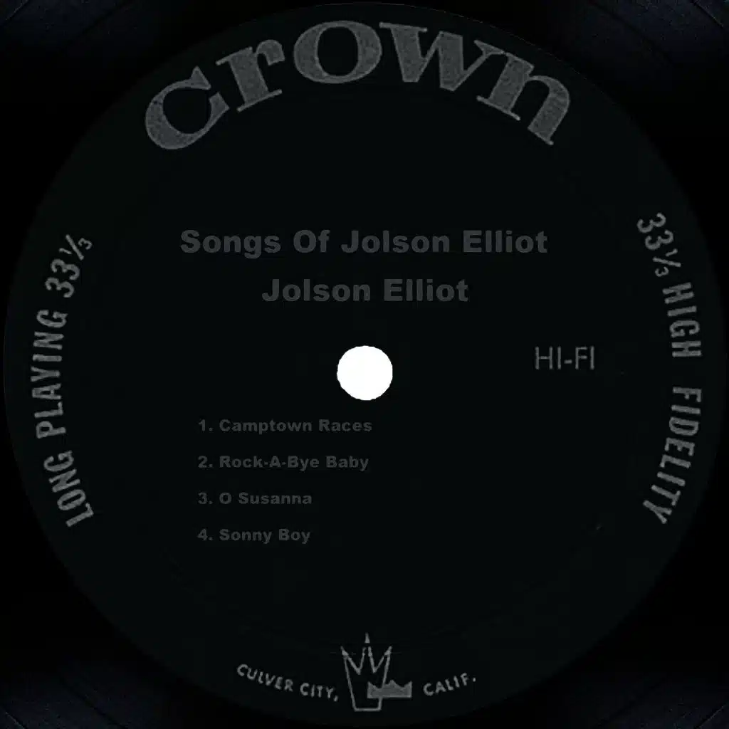 Songs Of Jolson Elliot