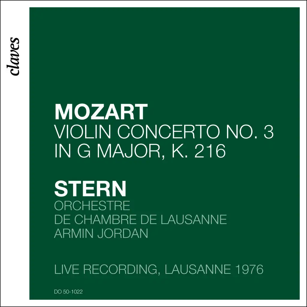 W.A. Mozart: Violin Concerto No.3 in G Major, K. 216 (Live recording, Lausanne 1976)