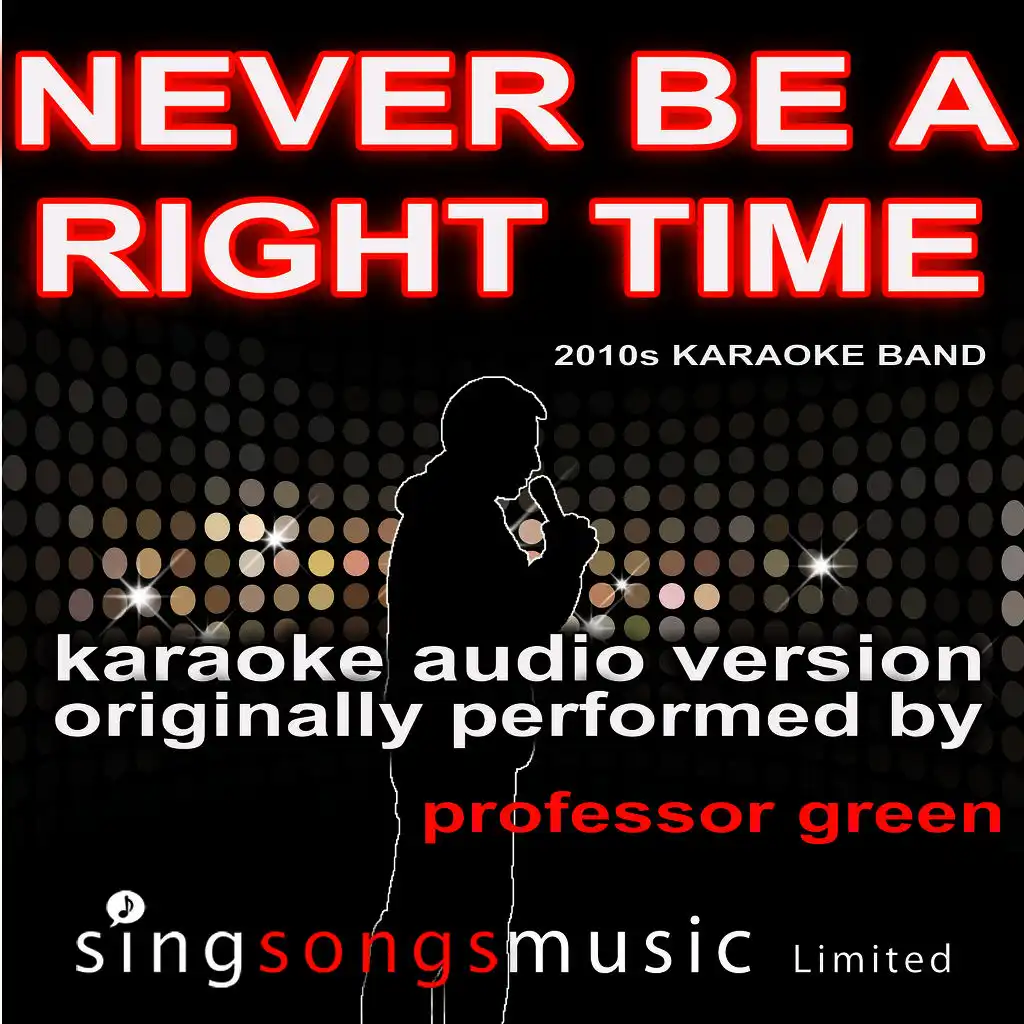 Never Be a Right Time (Originally Performed By Professor Green) [Karaoke Audio Version]