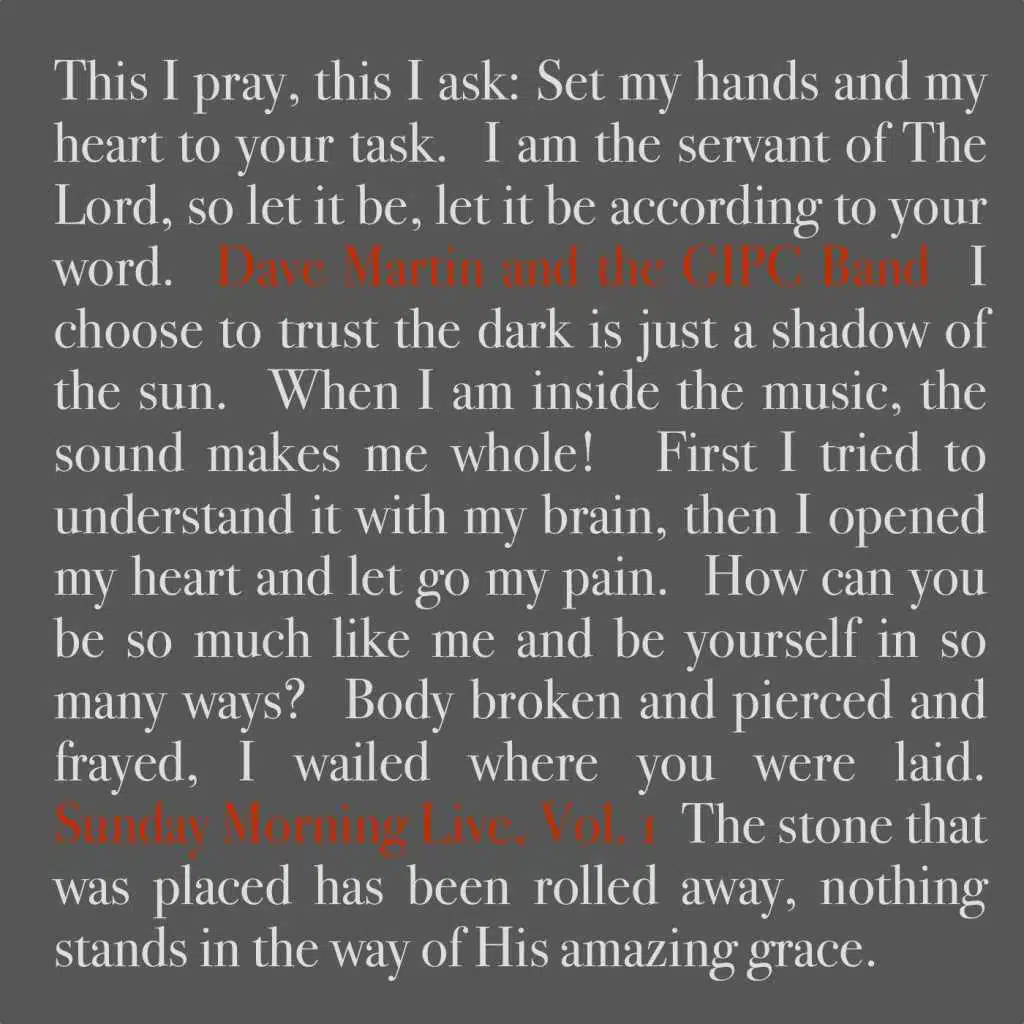 Sunday Morning Live, Vol. 1